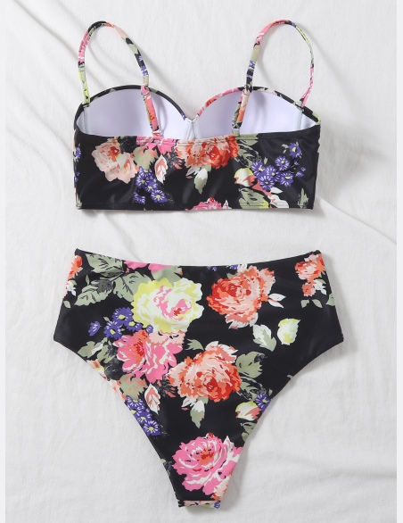 Komplety Bikini Pomarszczona Kwiatowy Boho