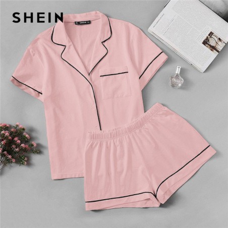 SHEIN Pink kontrastowa...