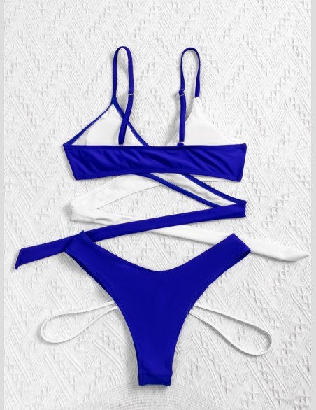 Komplety Bikini Owijać Kolorowy Blok Seksowne
