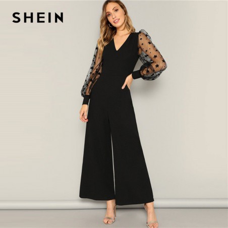 SHEIN czarny kontrast Mesh...