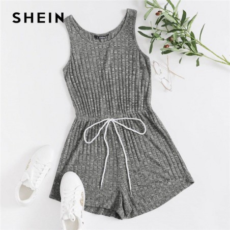 SHEIN Tie Front Heather...