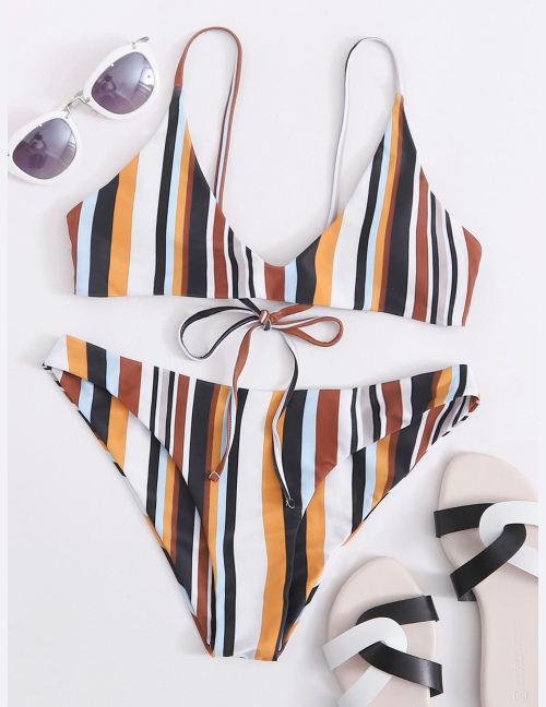Bezczelny strój kąpielowy bikini w paski