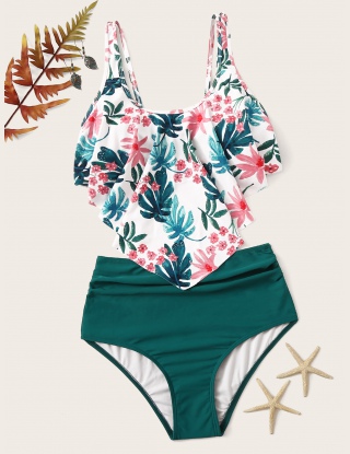 Komplety Bikini Pomarszczona Tropikalny Wielokolorowe Boho