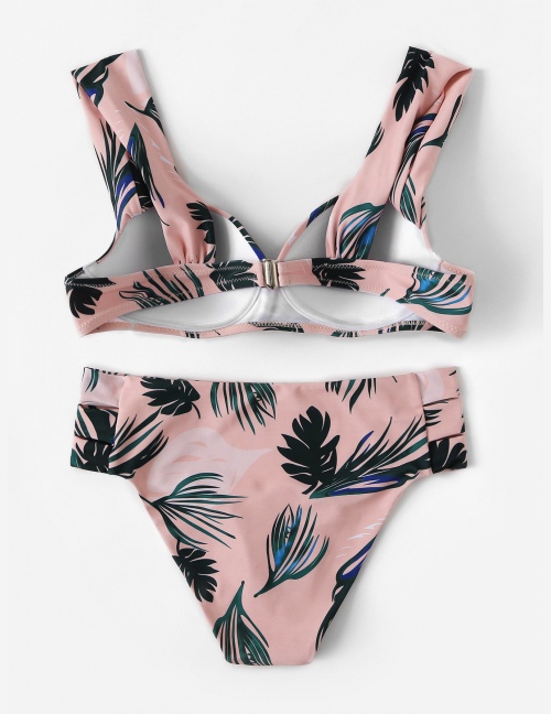 Komplety Bikini Wyciąć Tropikalny Wielokolorowe Boho