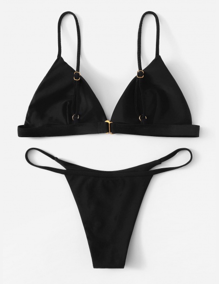 Komplety Bikini Równy Czarne Seksowne