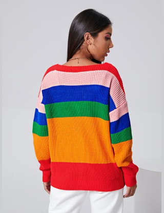 Rozpinane Swetry Przód z Guzikami Kolorowy Blok Codzienny