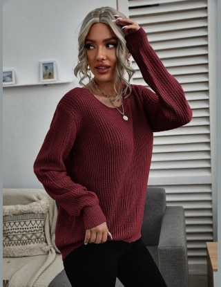 Swetry Sznurówka Kontrastowa Kolorowy Blok Codzienny
